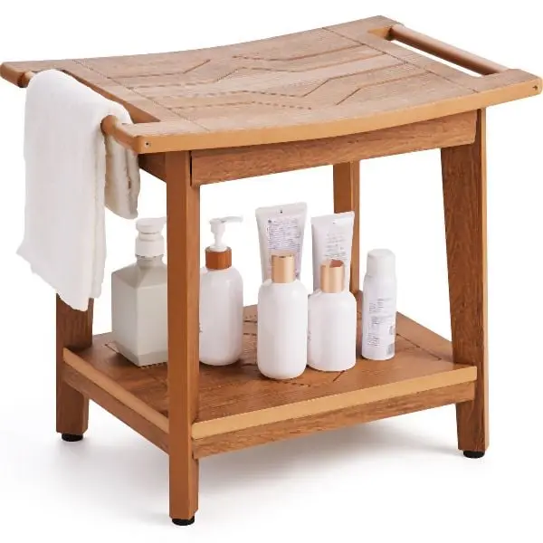 VEVOR Poly Lumber Shower Bench 21 x 14 x 18.5 Shower Stool Chair Bathroom, ZYSCWDCWDHDP26Z1QV0