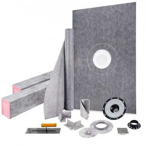 VEVOR Robust Shower Curb Kit, 48" x 72" Watertight Shower Curb Overlay, 4" PVC Central Bonding Flange, LYDZ...