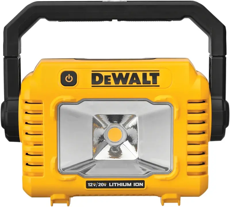 DEWALT DCL077B Battery-powered Compact Task Light, Lithium-Ion Battery, LED Lamp, 2000 Lumens, Black/Yellow