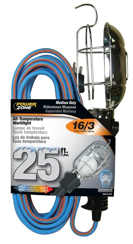 PowerZone ORTL020625 Work Airy Metal Guard, 12 , 125 V, Incandescent Lamp, 25 ft L Cord