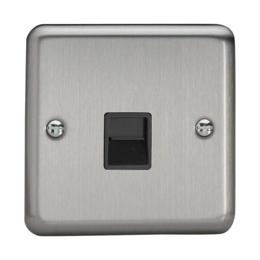 Varilight 1-Gang Telephone Slave Socket Matt Shiny metal XSTSB | IP65 Rated Outdoor Use