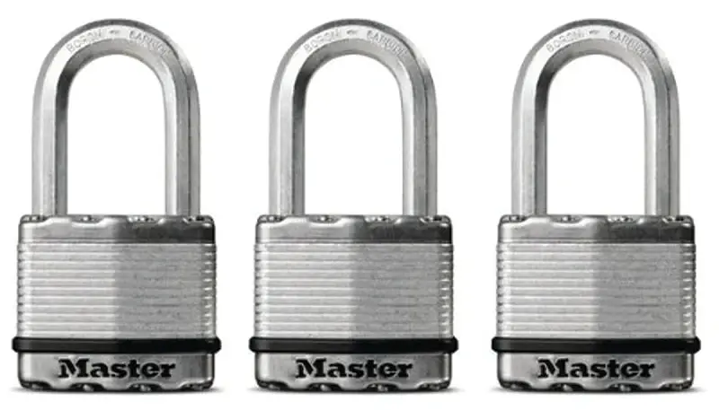 Master Lock Magnum Series M5XTRILHCCSEN Padlock, Keyed Different Vital, 3/8 Dia Shackle, 2 H Shackle, Zinc