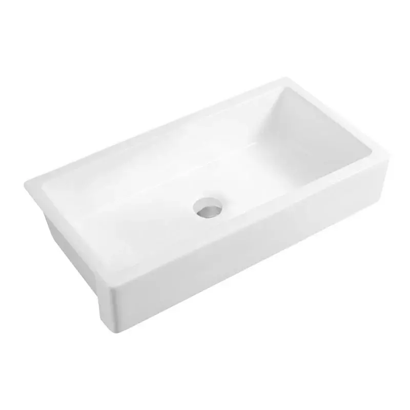 Alabaster Fireclay Ceramic 37 . Single Bowl Farmhouse Apron Workstation Kitchen Sink