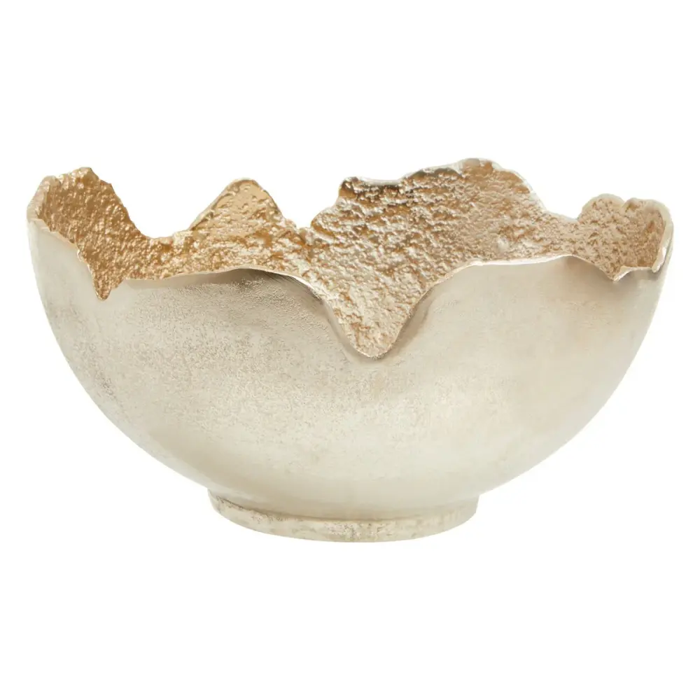 Dion Large Two Toned Bowl - Chrome & Gold