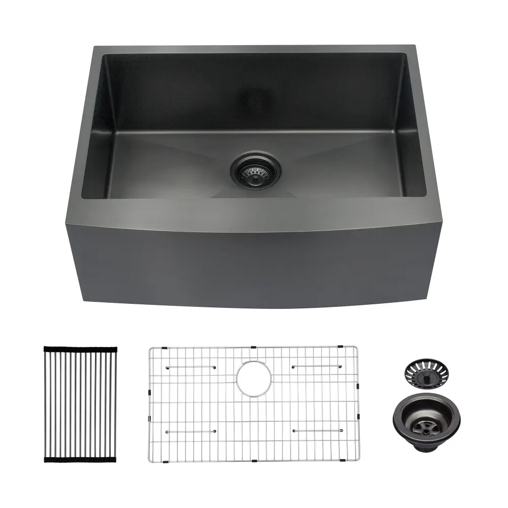 Farmhouse Kitchen Sink, Durable metal Steel, Apron Front