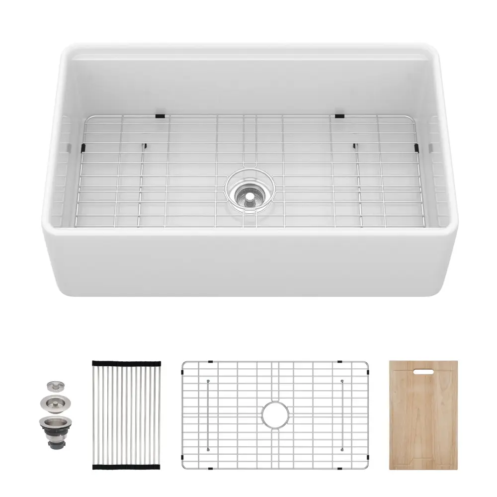 Kitchen Sink Workstation, Singular Bowl - White