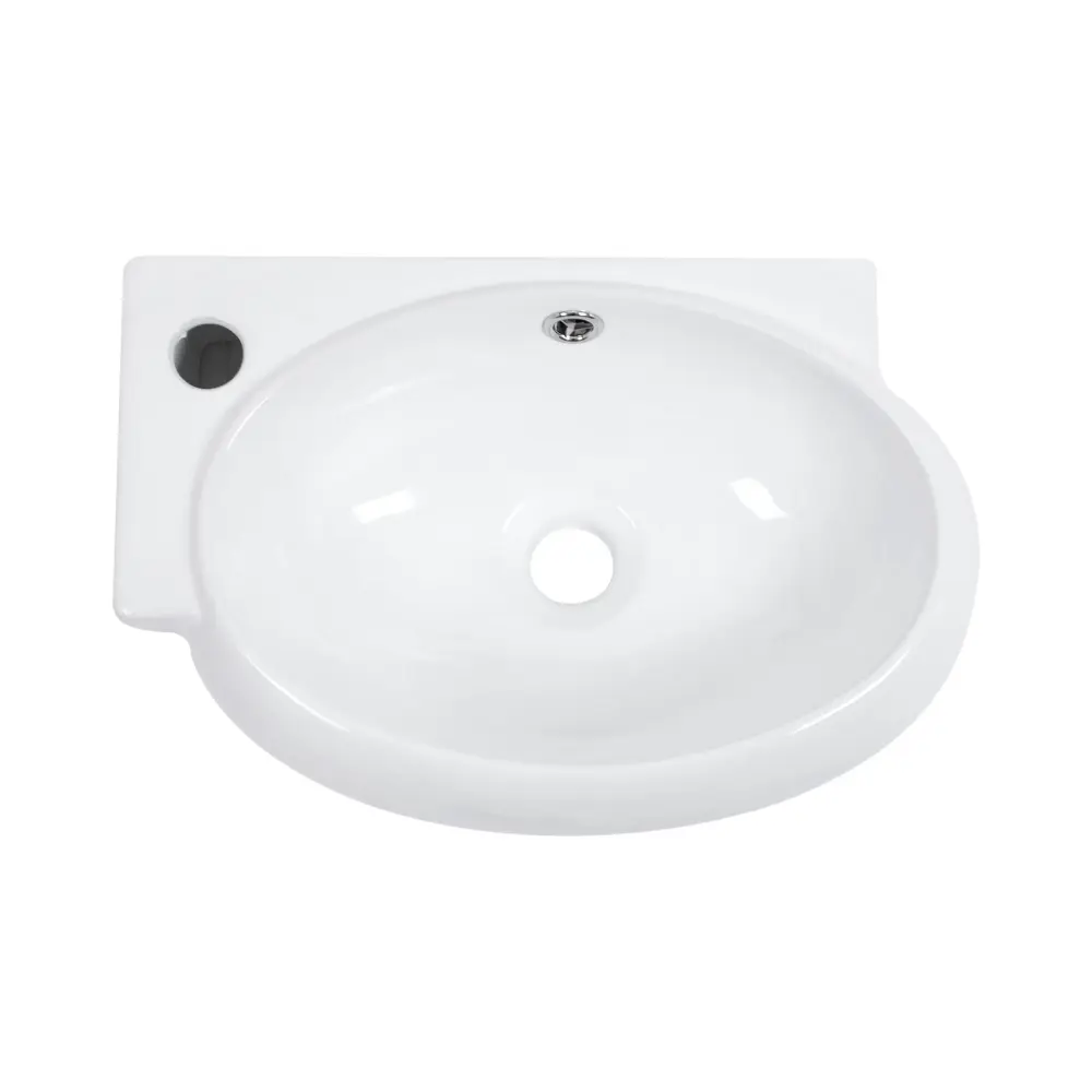 Modern Aesthetic Rectangle Wall Mount Bathroom Sink One-only Faucet Hole
