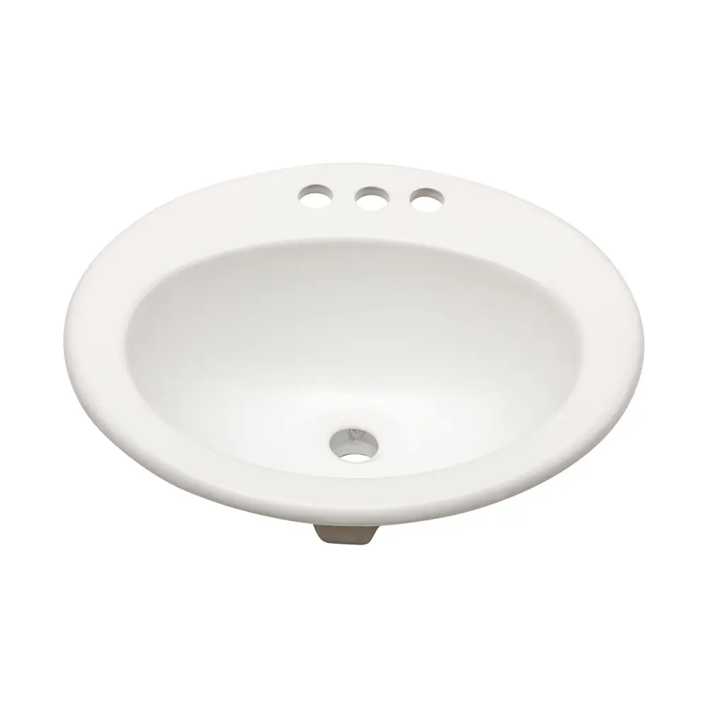 20 X 18" Modern Ceramic Oval Undermount Bathroom Sink 3 Faucet Holes - White