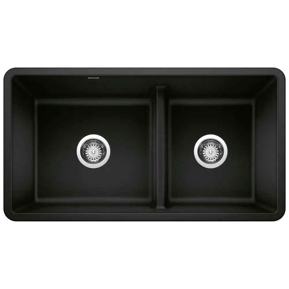 PRECIS U 1.75 SILGRANIT dual bowl undermount sink low divider