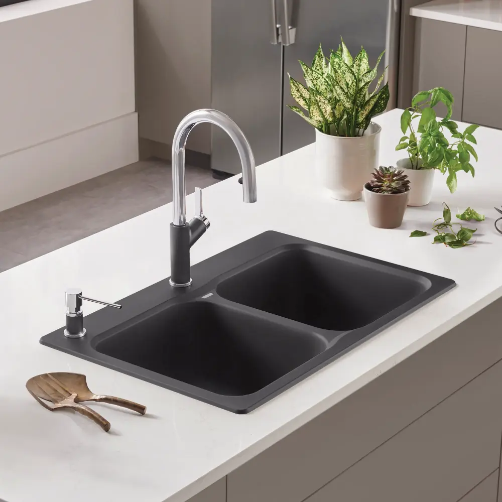VISION 210 SILGRANIT paired bowl drop- kitchen sink
