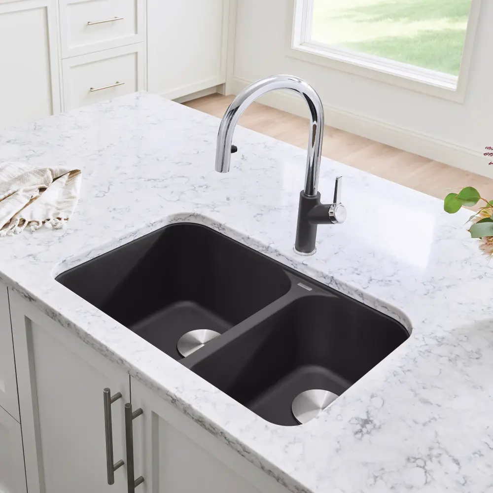 VISION U 15 SILGRANIT paired bowl undermount kitchen sink