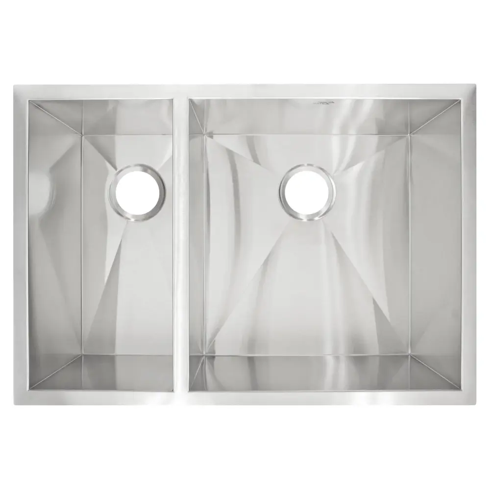 29 Zero-Radius Undermount Stainless Steel 40/60 Twofold Bowl Kitchen Sink LP3L