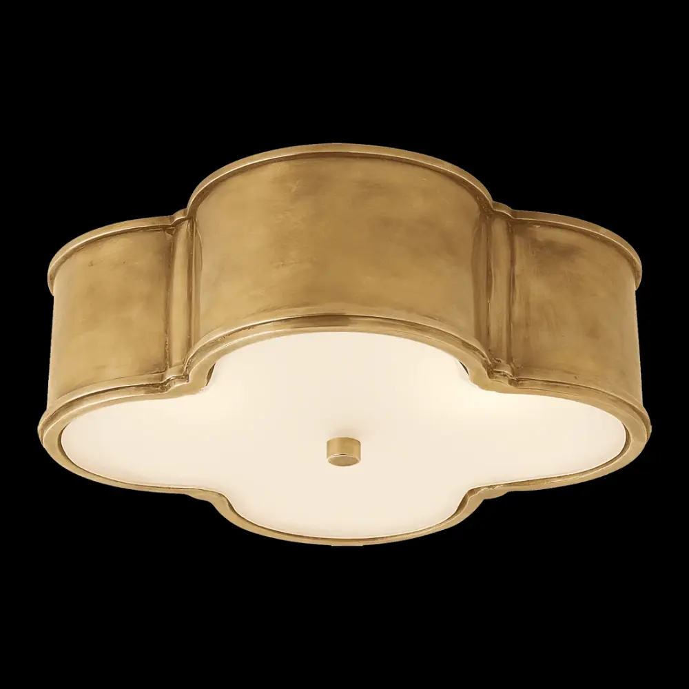 Basil 17" Flush Mount - Natural Warm alloy Frosted Glass