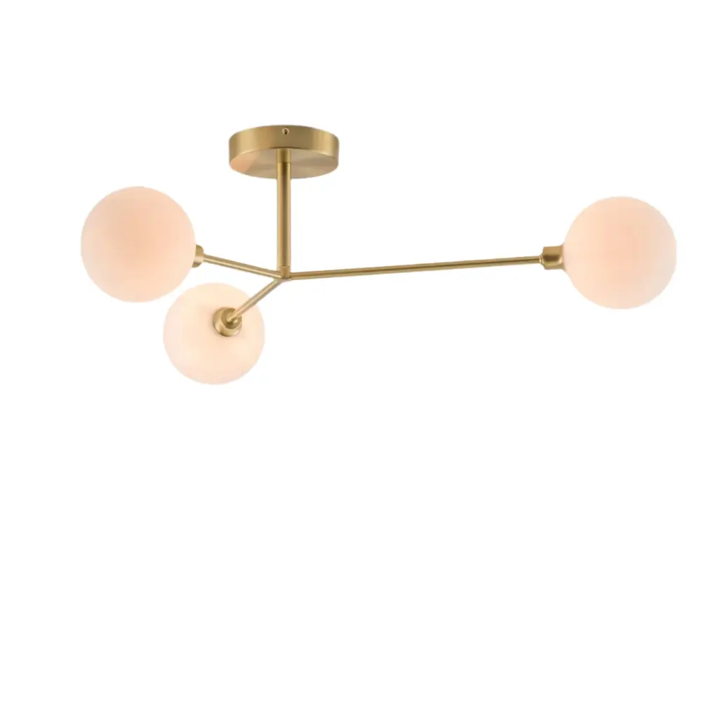 3 Light Flush Ceiling Light - Warm alloy