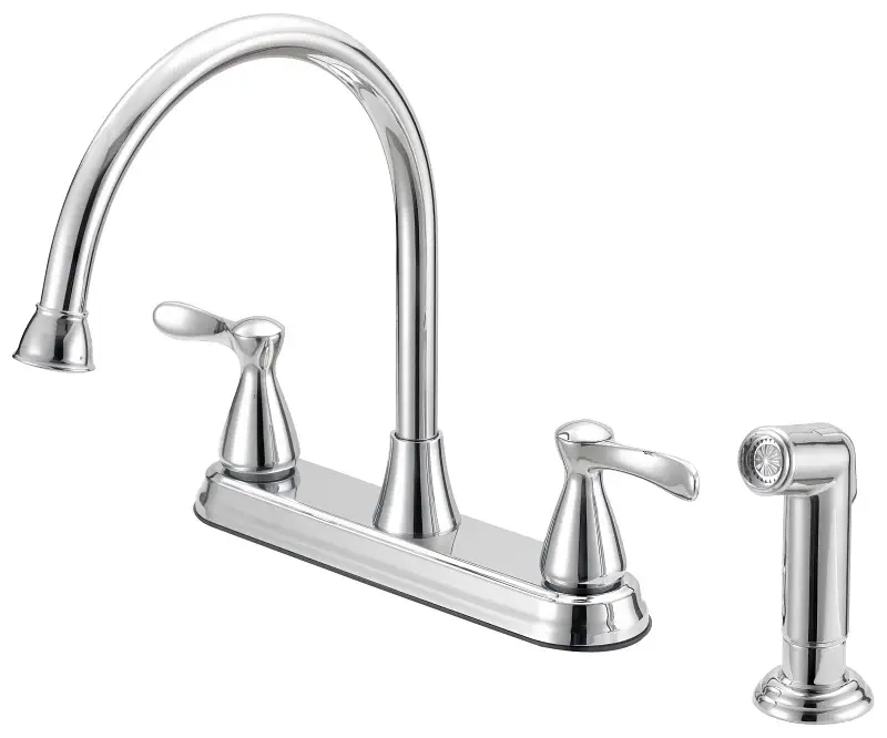 Boston Harbor F8210001CP Kitchen Faucet, 1.8 gpm, 4-Faucet Hole, Metal/Plastic, Chromium Plated, Deck Mounting Dishwasher ...