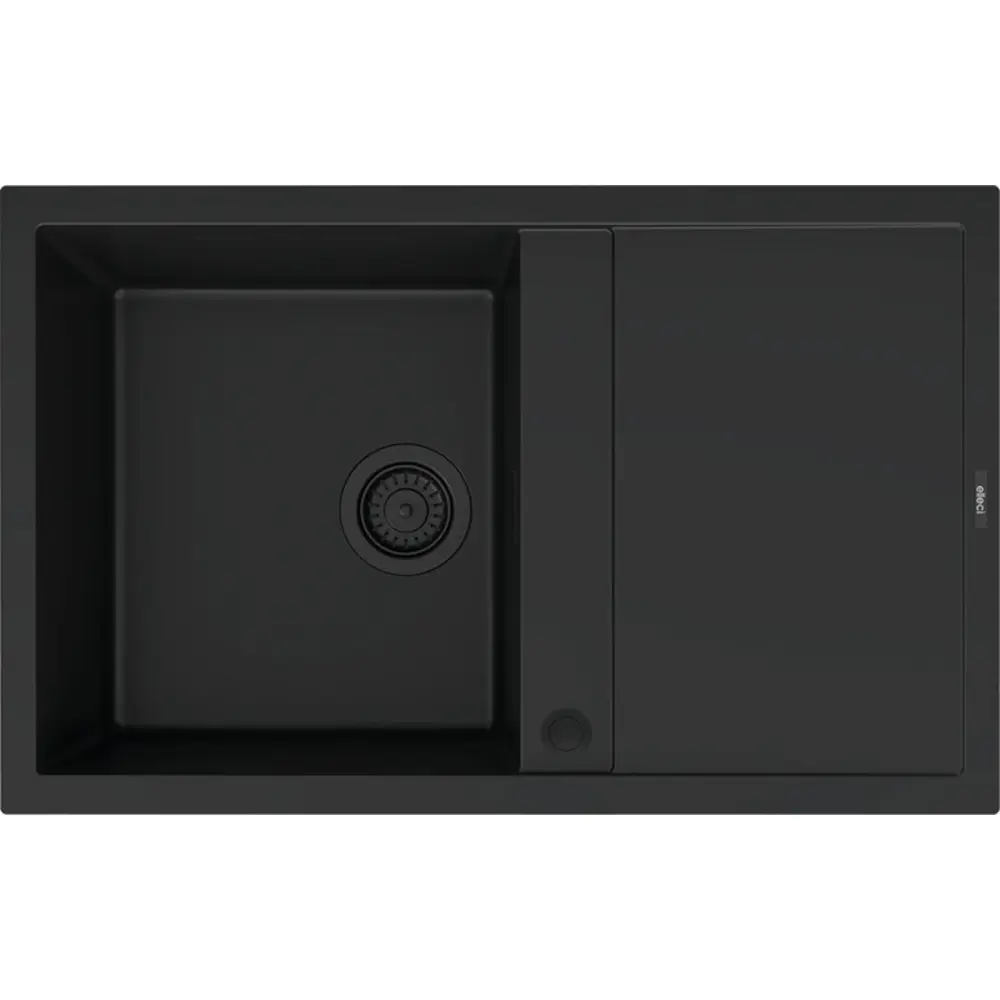ELLECI: Built- sink Flat 300, produced KERATEK®, flush-mounted installation possible Black 87678 79 cm