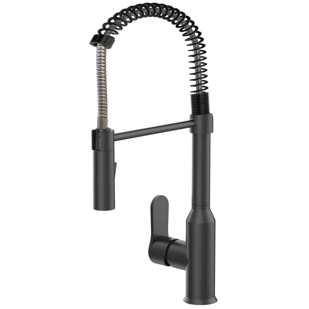 Modern Spring-Type Kitchen Faucet LK18M Matte Onyx