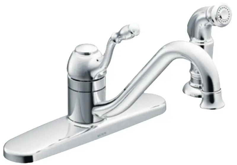 Moen Lindley CA87009 Series Kitchen Faucet, 7.06 H Spout, Shiny metal Plated, 9.05 , 10-1/4 W x 7-1/4 H Dimensions