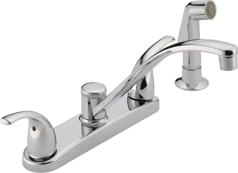 Peerless Tunbridge Series P299508LF Two-Handle Kitchen Faucet, 1.8 gpm, 2-Handle, 4-Faucet Hole, Shiny metal Plated