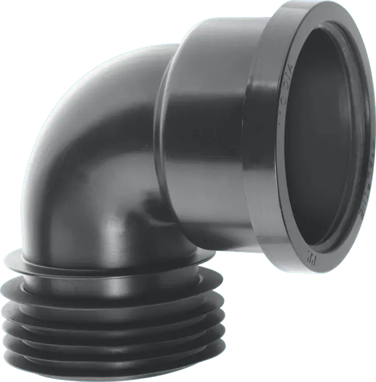 McAlpine DC90-BL Onyx 4"/110mm 90° Drain Connector Boss