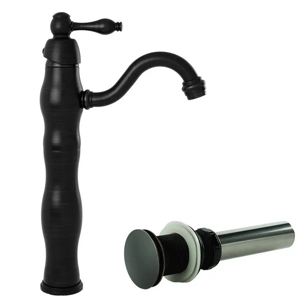 S-Series Victorian Vessel Sink Filler Faucet Drain Oil Rubbed Warm finish