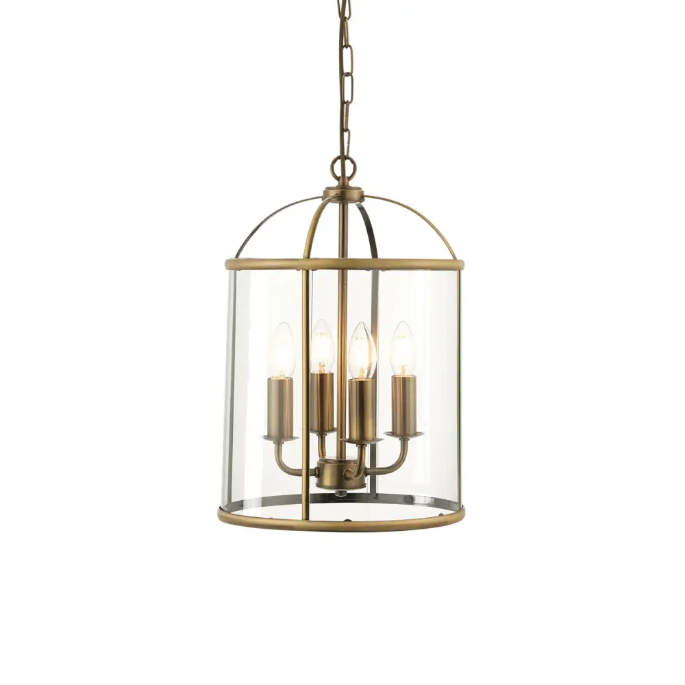 Lambeth 4 Lantern Pendant Light - Antique Warm alloy