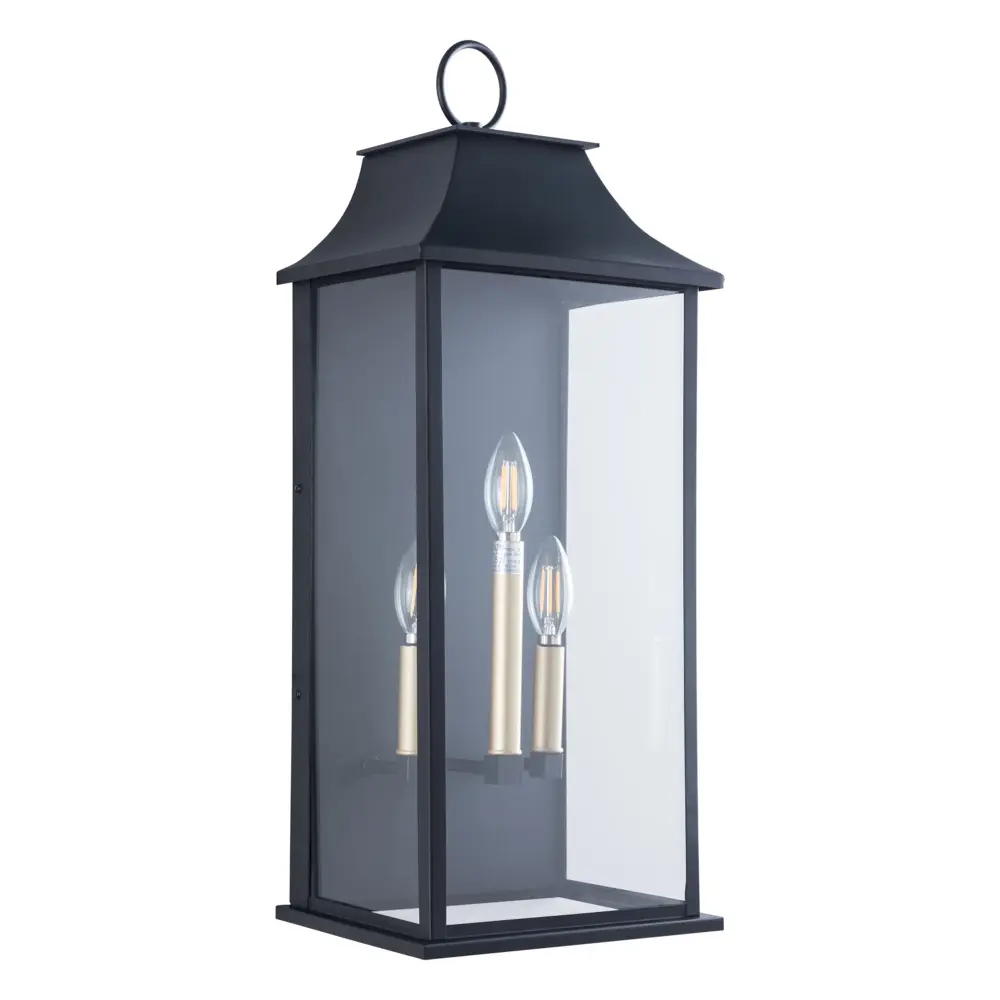 Maxax 25-Inch Rustic gold Outdoor Wall Lantern, 3-Light Dusk to Dawn Outdoor Wall Sconce Porch, Patio #7008