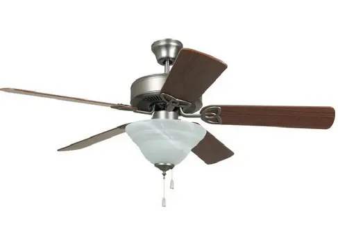 Builder Deluxe 52 Inch Brushed Polished Nickel Blades Contractor Ceiling Fan