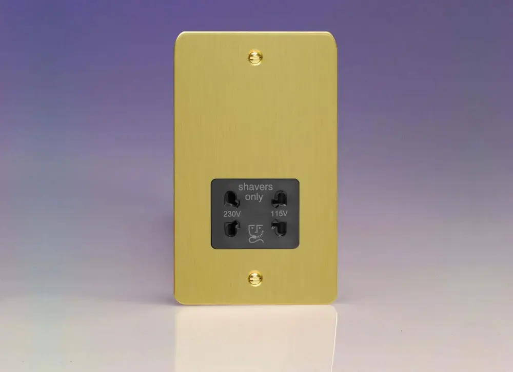 Varilight Dual Voltage Shaver Plug Socket 240V/115V 240V/115V Brushed Warm alloy XFBSSB