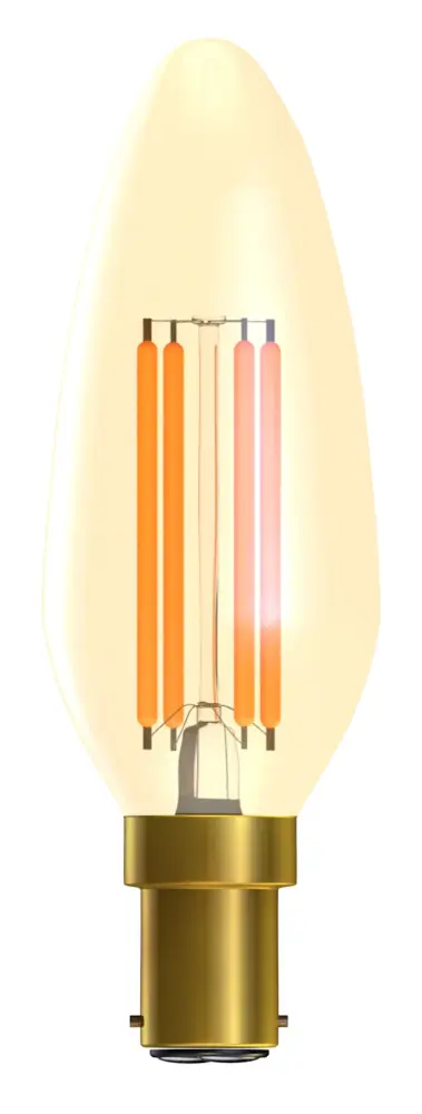 LED Dimming Old-school Filament Candle 35mm 4W B15d Gold 2000K Bell