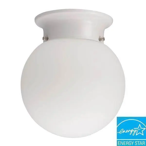 Lithonia Lighting 1 Light Alabaster Fluorescent Ceiling Flush Mount Damaged Box