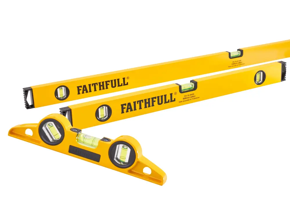 Faithfull 3 Piece Level Adjust (120cm, 60cm and 24cm Torpedo)
