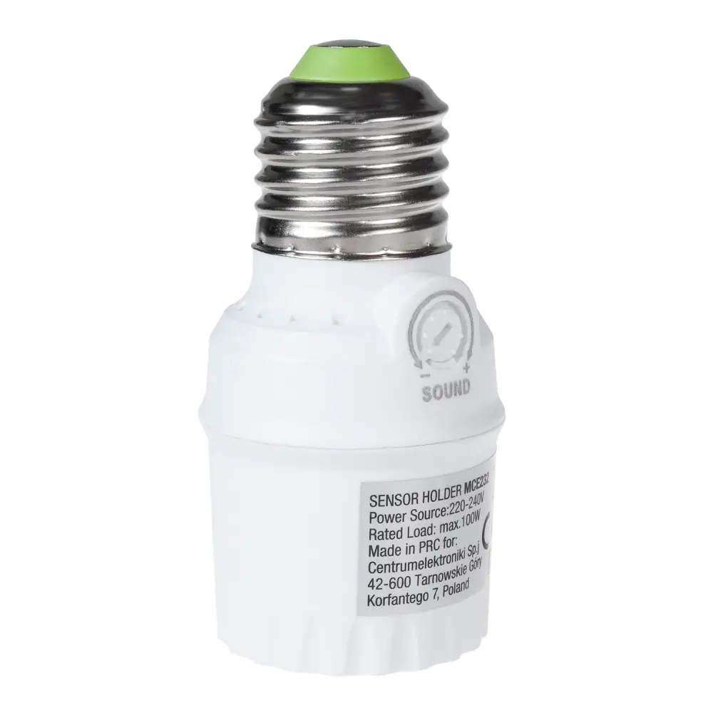 E27 Bulb Holder Max 100W Sound Sensor 30dB - 90dB Range