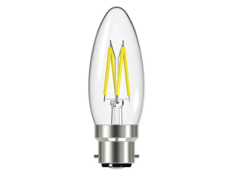 Energizer LED BC (B22) Candle Filament Non-Dimmable Bulb, Warm Snow 250 lm 2.4W