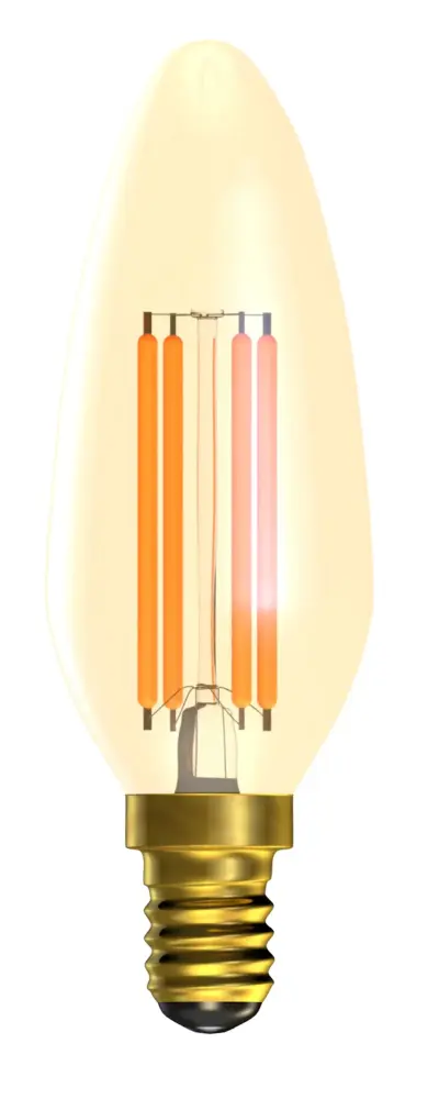 LED Squirrel Cage Heritage Filament Candle 35mm 4W E14 Gold 2000K Bell