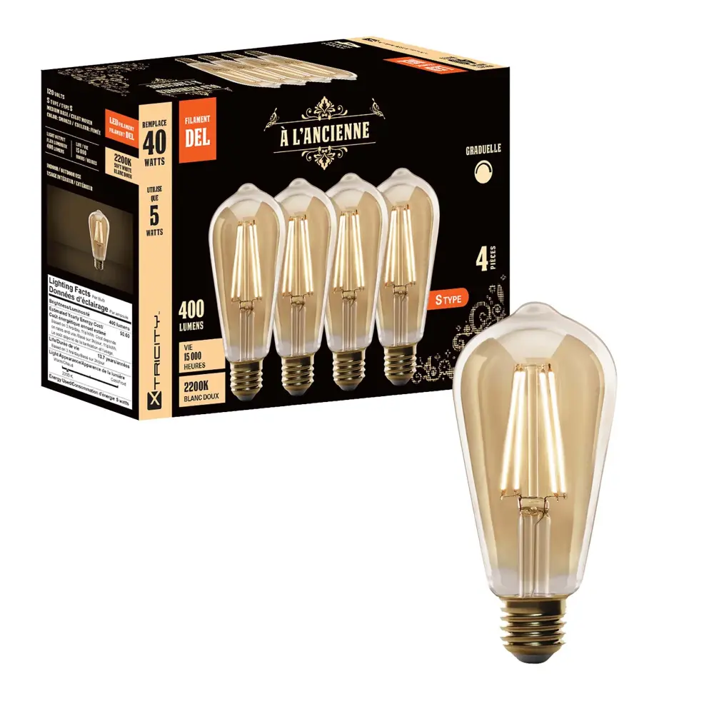 Vintage Smoke LED Airy Bulbs 5W / 120V / E26