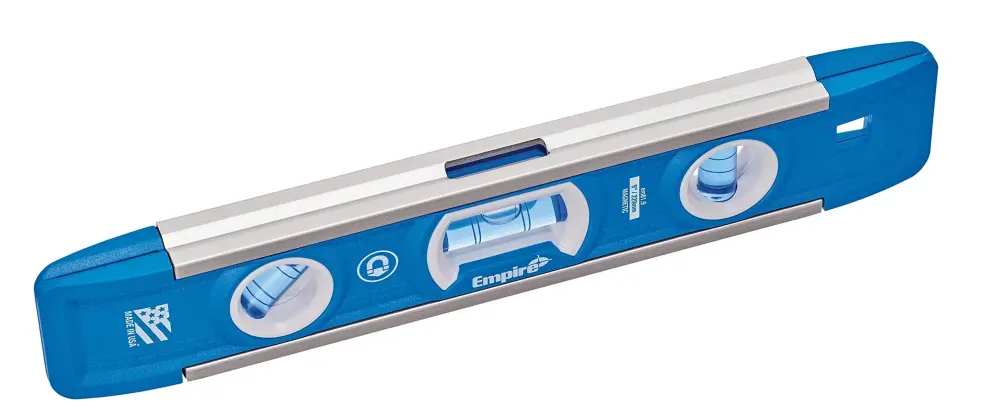 High-Accuracy Rechargeable Empire Level EM81.9G 9 Inch Magnetic Torpedo Level w/Overhead Viewing Slot crafted USA), Silver...