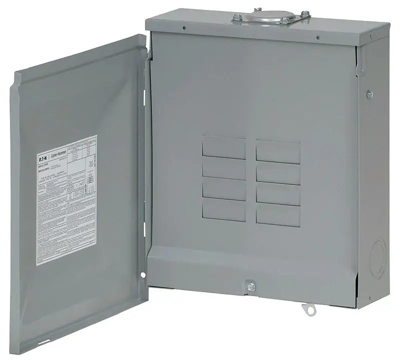 Cutler-Hammer BR BR612L125RP Load Center, 125 , 6 -Space, 12 -Circuit, Major Lug, NEMA 3R Enclosure, Plug Mounting