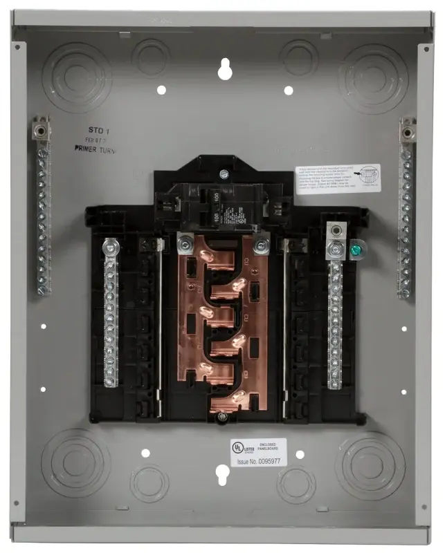 Siemens PN PN1224B1100C Assembled Load Center, 100 , 12-Space, 24-Circuit, Central Breaker, Plug-On Neutral, Gray