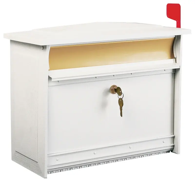 Gibraltar Mailboxes MSK000W Mailbox, Polymer, Alabaster, 17.1 W, 8.4 D, 13.3 H