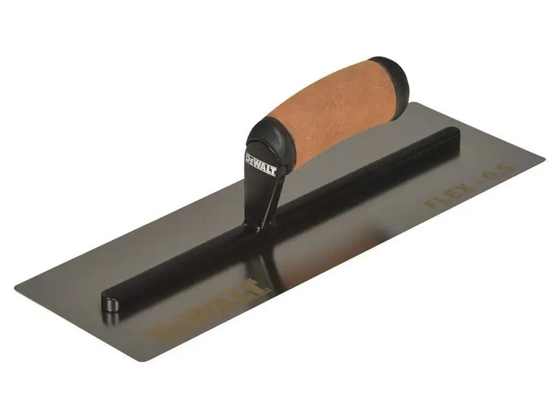 DEWALT 0.5mm FLEX Stainless Alloy Flat Trowel, Leather Handle 14in