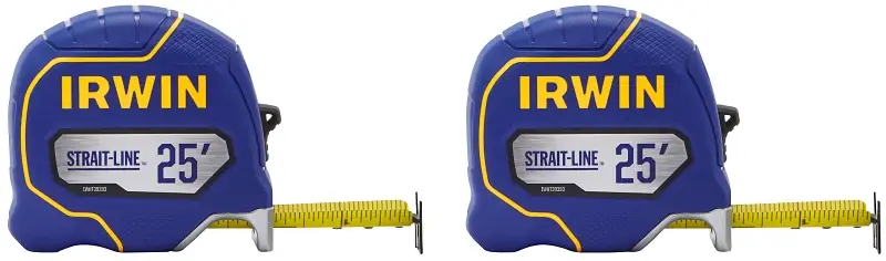 Irwin Strait-Line IWHT39396S Tape Measure, Double-Sided Blade, 25 ft L Blade, 1-1/4 W Blade, 2/PK