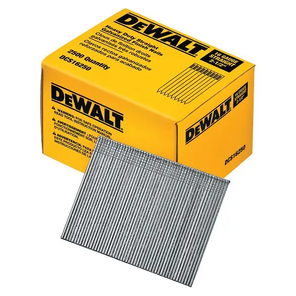 DeWalt 2-1/2" Straight 16 Gauge Finishing Duplex Nails (2.500 Pack), DCS16250