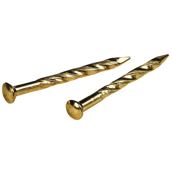 HILLMAN Classic Sleeve Anchor Wire 7/8 Inch 13 ga Brass Plated Trim Nails (29 pieces 1 Oz.), 122535