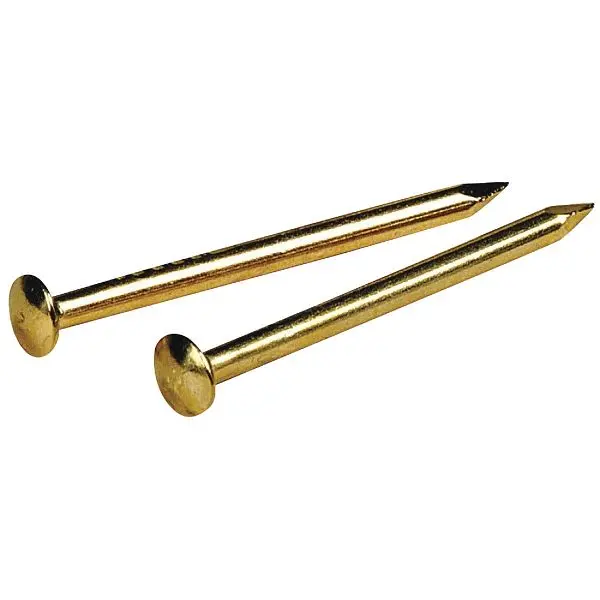HILLMAN Fade-Resistant Molly Bolt Wire 1 Inch 18 ga 1.5 Oz. Brass Plated Steel Escutcheon Pins, 122621