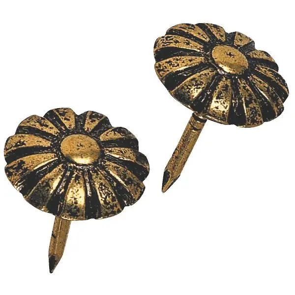 HILLMAN Fastener Corp Daisy Oxford Antique Naval Brass Furniture Ring Shank Nail, 25 pieces, 122681