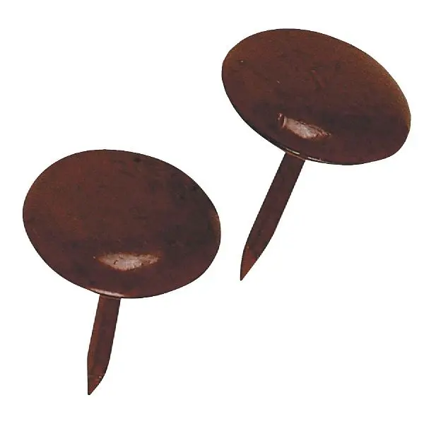 HILLMAN Fastener Corp Large Round Walnut Leatheroid Upholstrey Roofing Nail, 25-Pack, 122689
