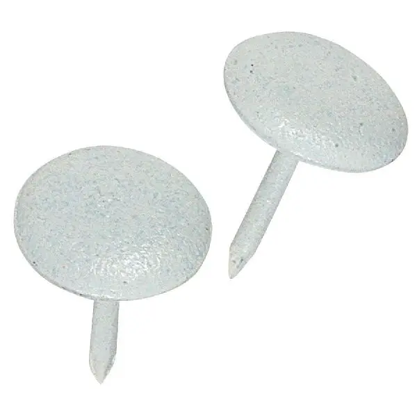 HILLMAN Smooth-Operating Fastener Corp Large Round White Leatheroid Furniture Nail, 25 pieces, 122685