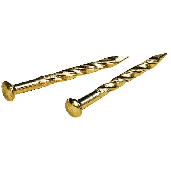 HILLMAN Toggle Bolt Wire 1-1/4 Inch 13 ga Brass Plated Trim Nails (29 pieces 1 Oz.), 122537