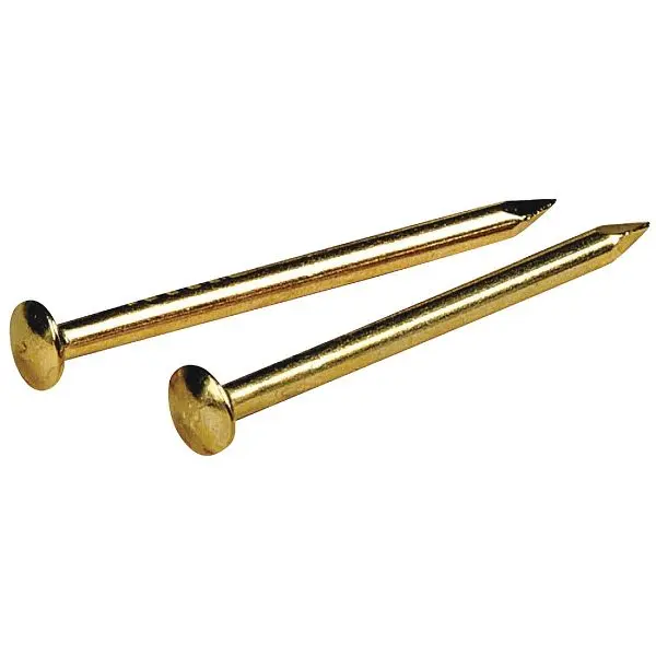 HILLMAN Wide Anchor Wire 5/8 Inch 18 ga 1.5 Oz. Brass Plated Steel Escutcheon Pins, 122619